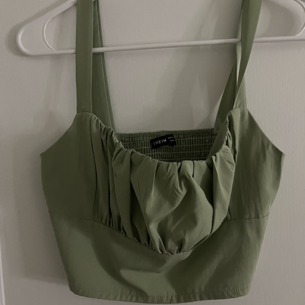 NWOT green crop top